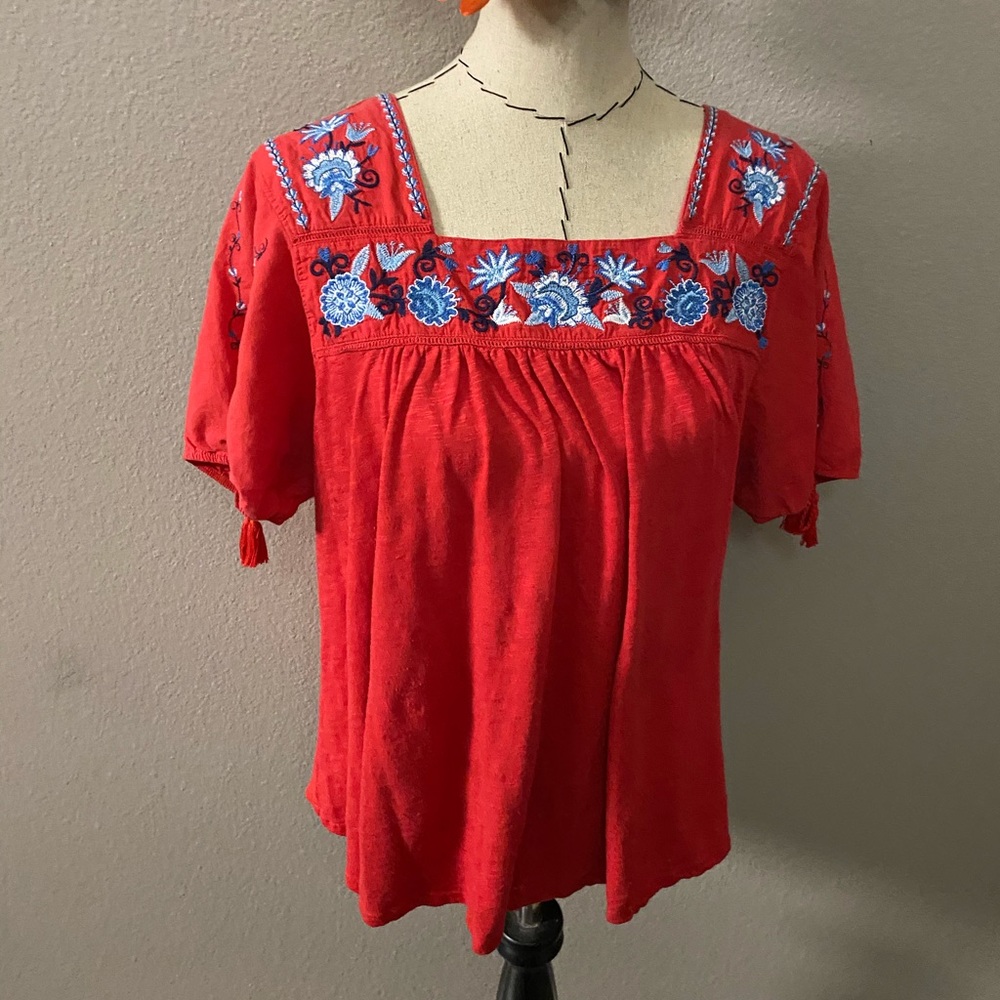 Red peasant top